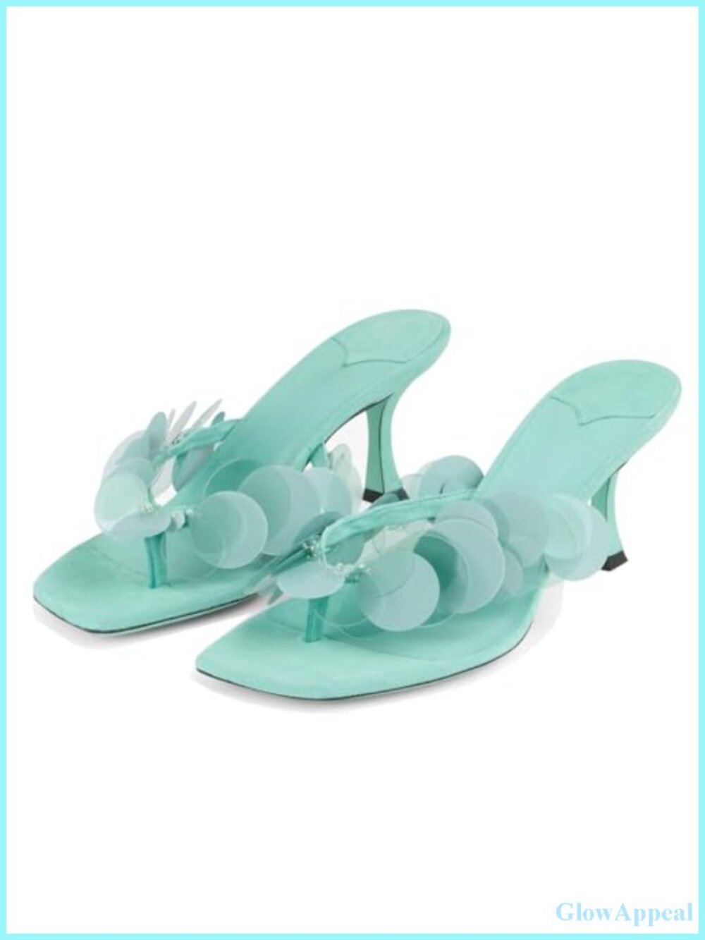 Suede Sequin Kitten Heel Slide Sandals